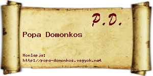 Popa Domonkos névjegykártya